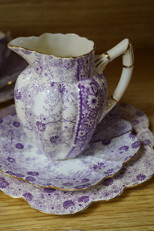 A Victorian Wileman Foley (early Shelley) part teaset. Condition - fair